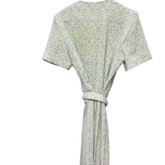 Vintage Leslie Fay floral dress with belt and shoulder pads - Picture 13 of 15